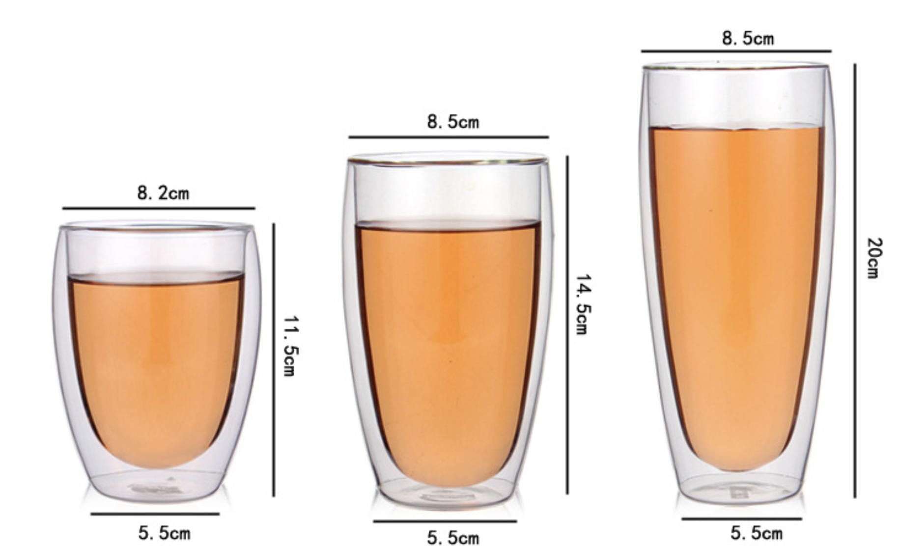 Classic Double-Wall Glass Cup (250ml / 350ml / 450ml / 600ml)